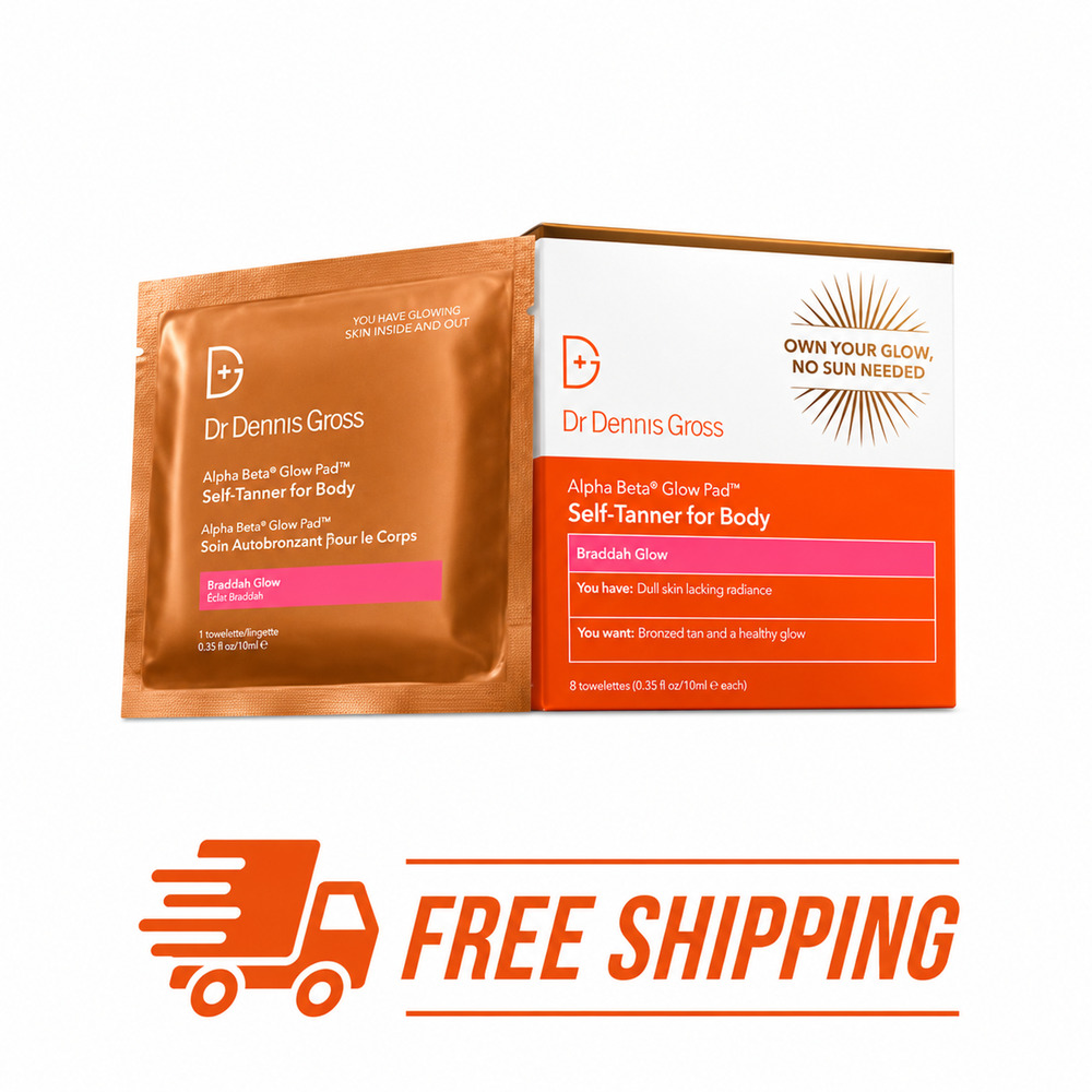 Dr Dennis Gross Alpha Beta Glow Pad Face Self Tanner 20 Towelettes Gradual Glow
